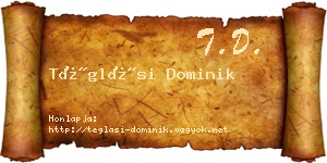 Téglási Dominik névjegykártya